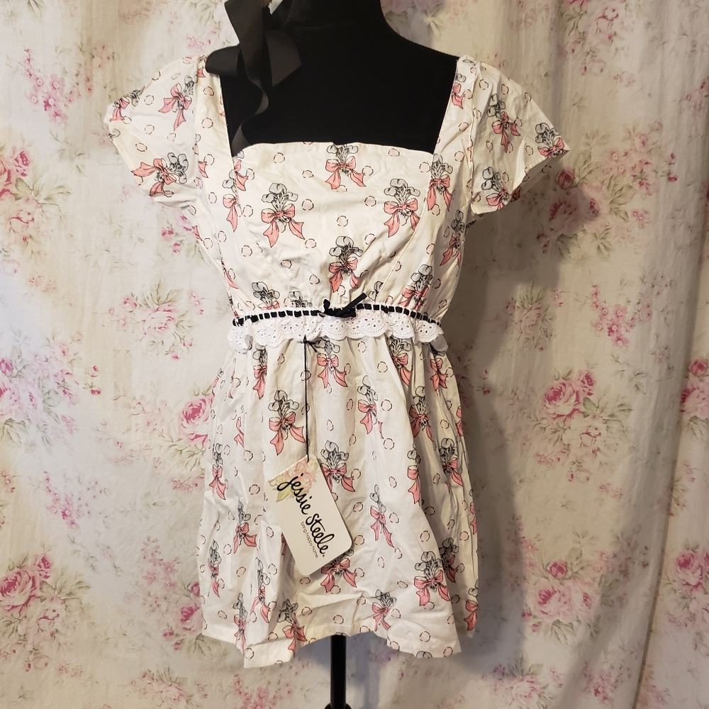 Sexy Jessie Steele cap sleeve pink ribbon 2pc set
